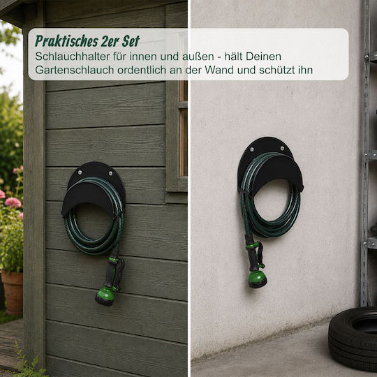 Relaxdays Hose Guide Edge Protection Set 2 Black