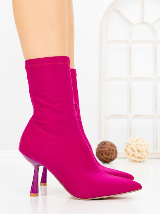 Fuchsiafarbene Damen-Stiefeletten
