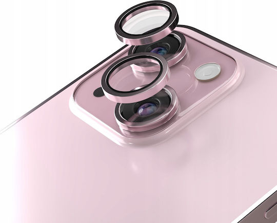 Sonique Glitter Lens Pro Протектор за камера Закалено стъкло Pink за iPhone 15, iPhone 15 Plus