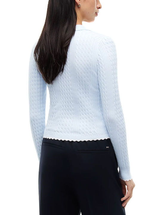Tommy Hilfiger Bluză Polo de Damă cu Mâneci Lungi, Bleu