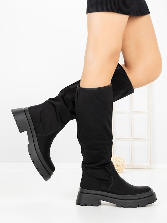 Cizme de Damă cu Elastic Negre