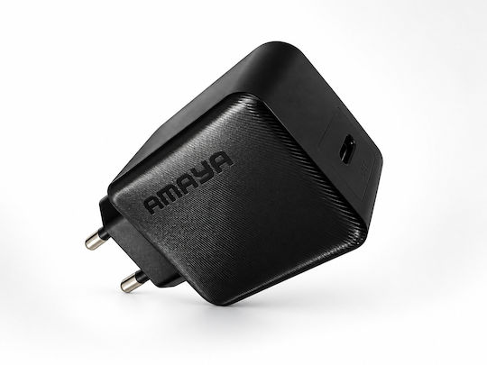 Amaya Încărcător cu Port USB-C și Cablu USB-C - USB-C 25W Negru (E112CC)
