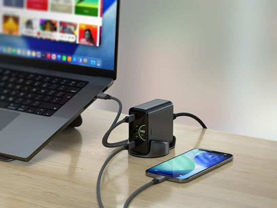 Satechi GaN Charging Station with 4 USB-C Ports 140W Power Delivery in Black (Chargeview)