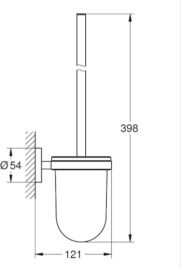 Grohe Grey Metallic Bathroom Toilet Brush