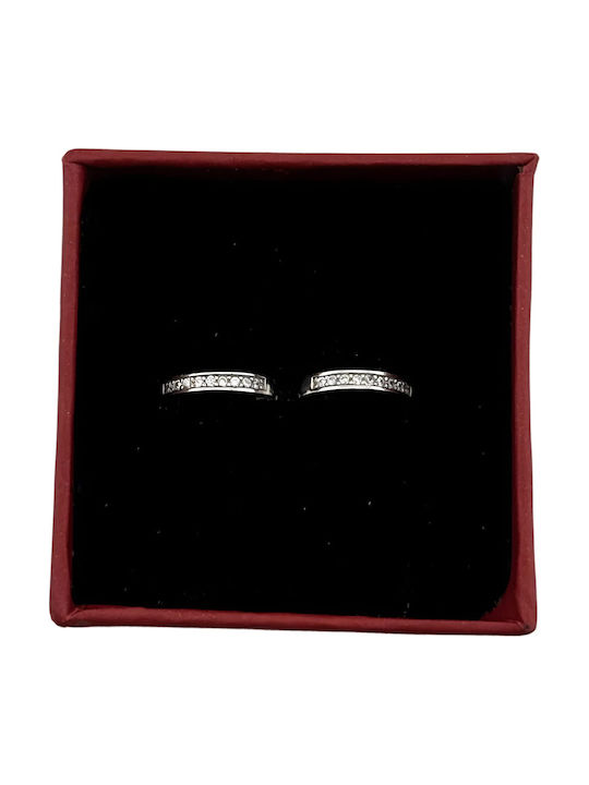 Ladies Earrings Jolie Silver 925 Silver Huggie Hoop Model White Zirconia Crystals Silver Ladies Earrings Jolie Silver 925 Silver Huggie Hoop Model White Zirconia Crystals Silver
