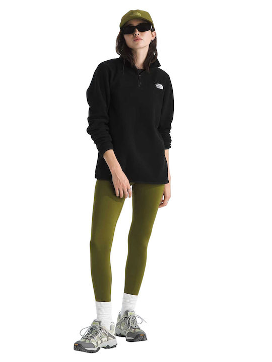 Glacier Damen Bluse mit Reißverschluss Schwarz