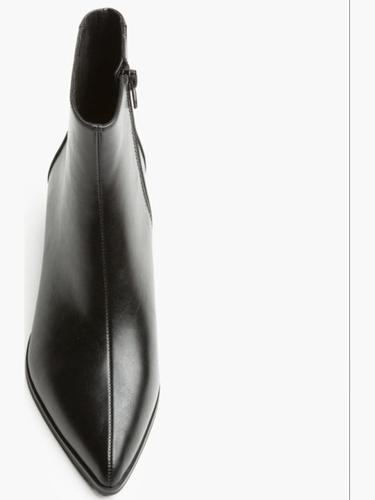 Schwarze Damen-Stiefeletten mit mittlerem Absatz
