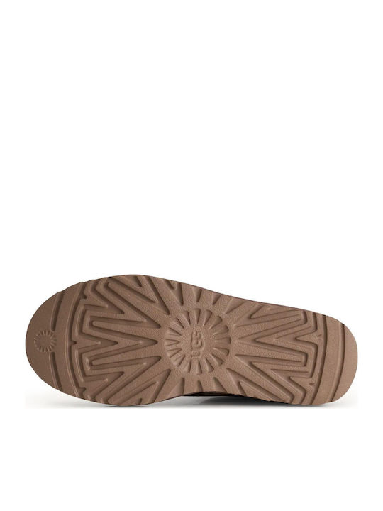 Classic Ultra Mini Suede Γυναικεία Μποτάκια Αστραγάλου Καφέ
