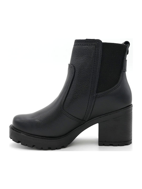 Black Leather Women's Ankle Boots