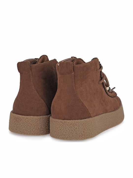 Suede Γυναικεία Μποτάκια Ταμπά Καστόρ