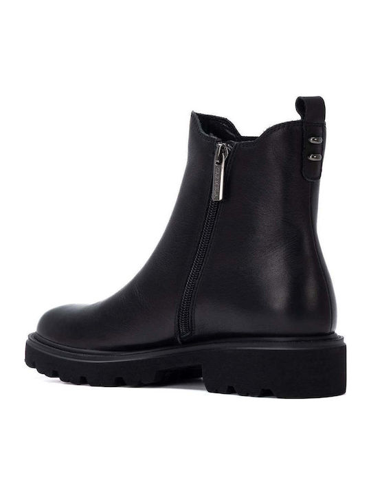 Schwarze Damen Chelsea-Stiefeletten aus Leder