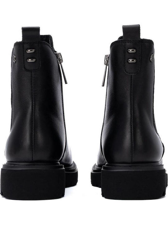 Schwarze Damen Chelsea-Stiefeletten aus Leder