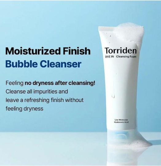 Torriden Dive In Gesichtsreiniger Schaumstoff mit Feuchtigkeitsspendender & Kontrolle der Fettigkeit Wirkung 150ml