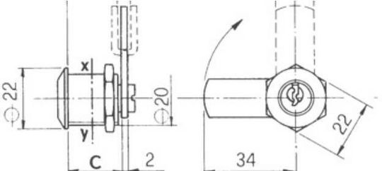 Κλειδαριά Πορτάκι Περιστροφική Γλώσσα Inox