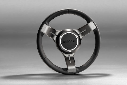 Isotta Lenkrad 350 mm Riv-7 Schwarzes Titanleder