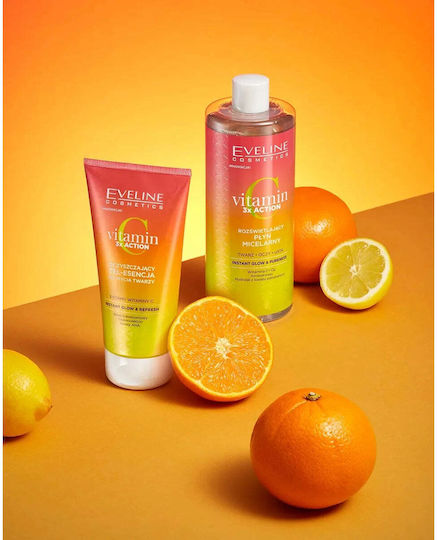 Eveline C Vitamin 3x Action Micellar Water Facial Cleanser for Brightening and Oil Control 500ml