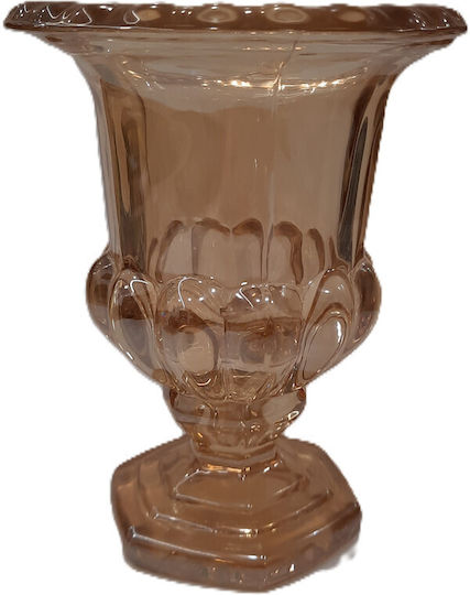 Orange Glass Vase 11x11xH14cm Orange Glass Vase 11x11xH14cm
