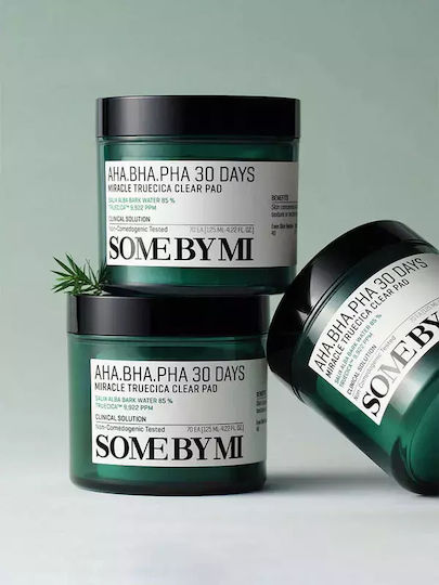 Some By Mi Aha Bha Pha Days Miracle Truecica Pads de Curățare a Feței pentru Controlul Sebumului și Acțiune Calmanta 70 Bucăți