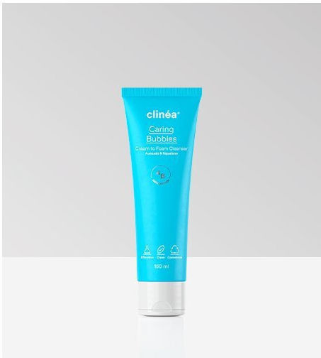 Clinea Caring Bubbles Creme Reinigung Gesicht 150ml