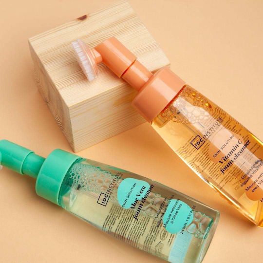 IDC Institute Spumă Demachiantă Facială Aloe Vera Pentru Controlul Sebumului și Împotriva Imperfecțiunilor 240ml