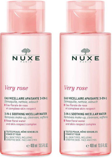 Nuxe Very Rose Micellar Water Face Makeup Remover with Soothing & Moisturizing Action 2x400ml