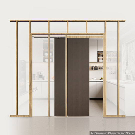 Vevor Sliding Door Mechanism 81.28 cm Brown