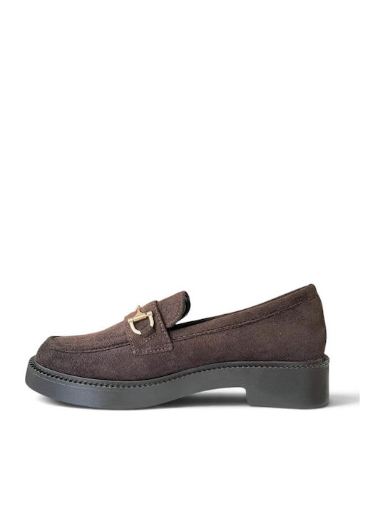 Suede Women's Loafers in Brown