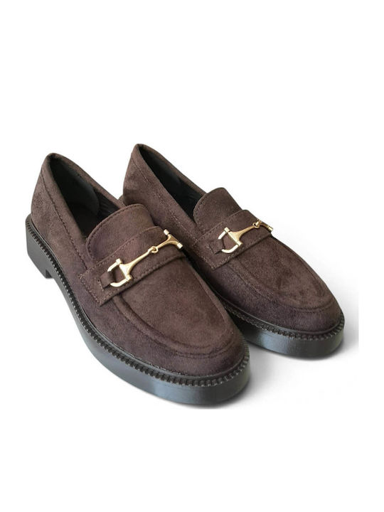 Suede Women's Loafers in Brown
