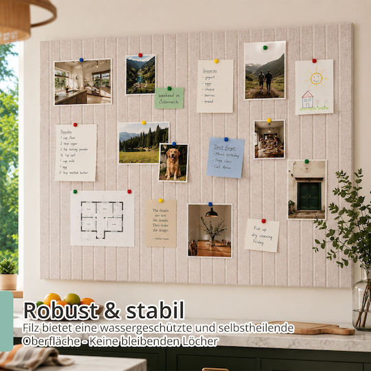 Set Modular Self-adhesive Felt Boards Relaxdays Gray 60 × 40 × 0.9 Cm 120 × 90 × 0.9 Cm