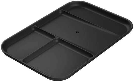 Spigen Ld403 Ahp10136 Organizer Tray with Four Compartments and Phone Holder, Non-Slip Polyurethane Base, Black