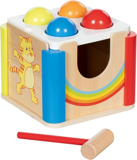 Дървена игра с чукче Rainbow за деца над 12 месеца