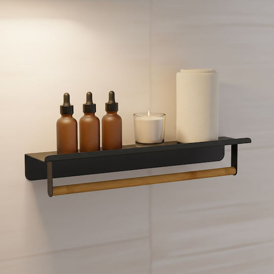 Relaxdays Επιτοίχια με Βίδες ​50x15cm Μαύρη