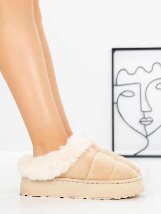 Damen Clogs Beige