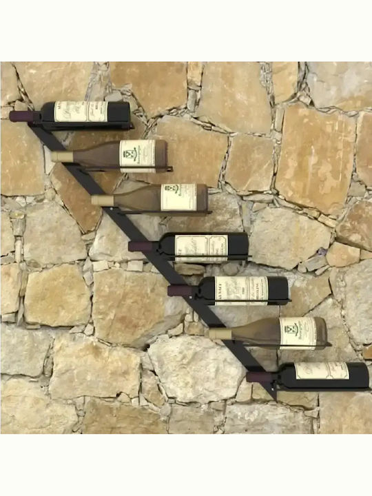 Suport de Sticle de Perete din Metal Negru 88x72x10 cm