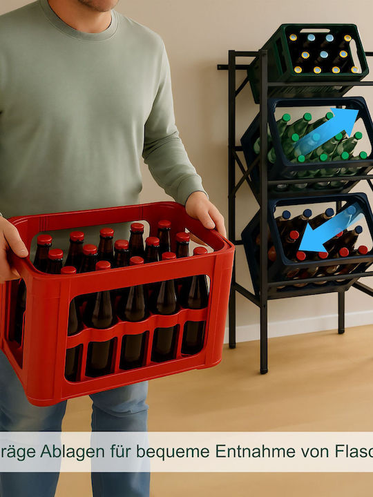 Relaxdays Free Standing Black Metal Wine Rack