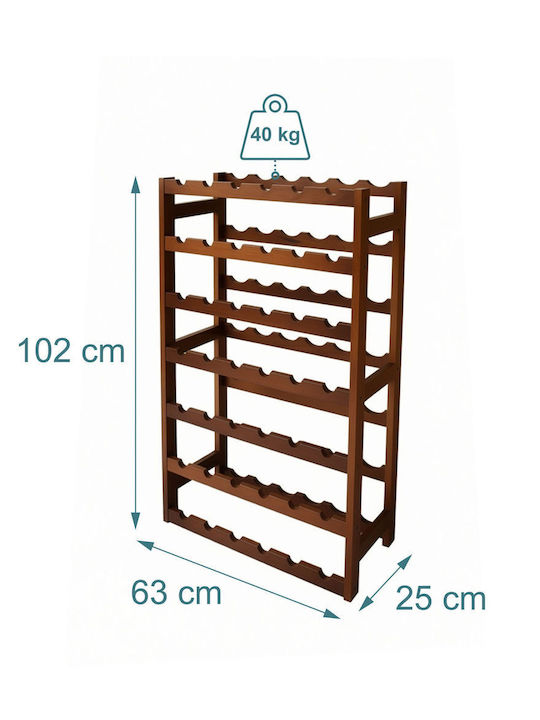 Relaxdays Free Standing Wooden Bottle Rack Brown 63x25x102 cm
