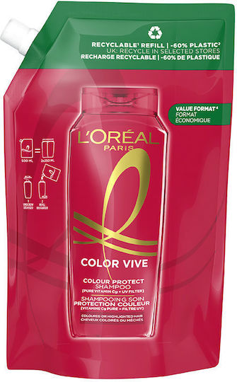 L'Oreal Paris Elvive Color-vive Refill Shampoo for Coloured Hair 500ml