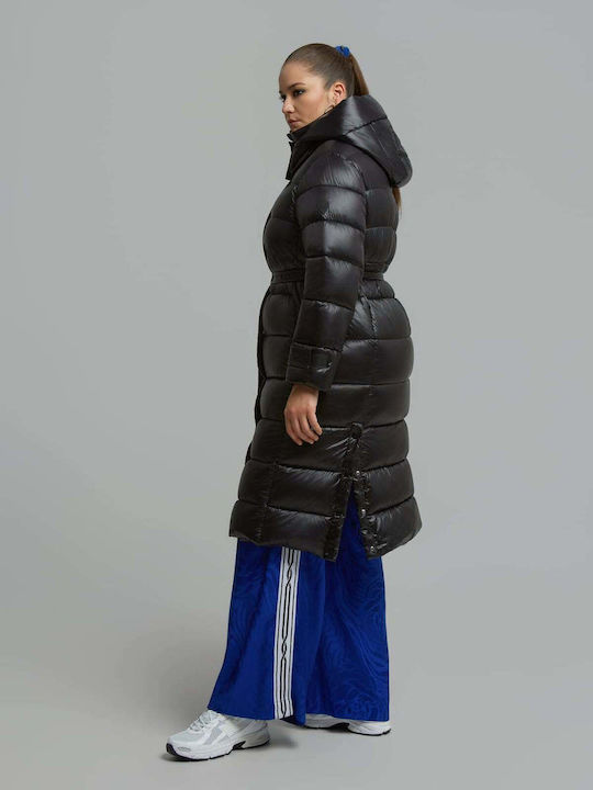 Дълго Дамско Puffer Яке за Зима Черно