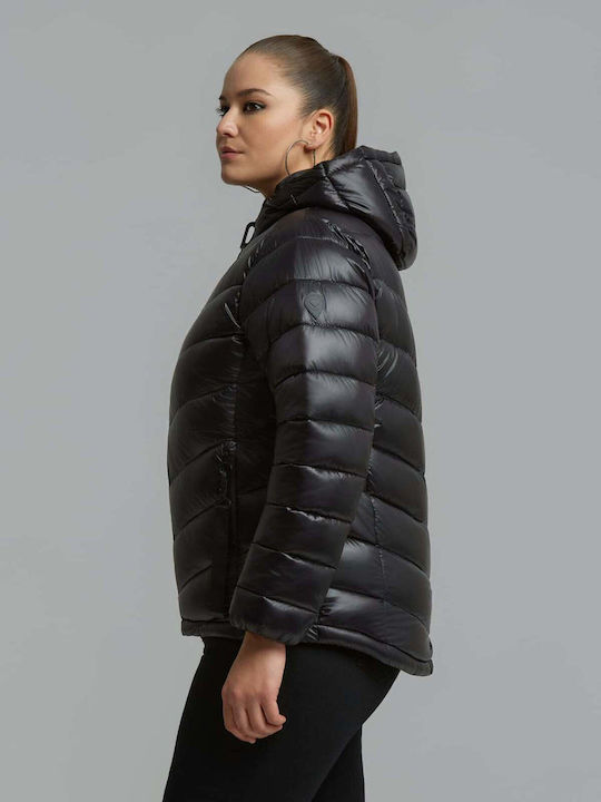 Дълго Дамско Puffer Яке за Зима Черно