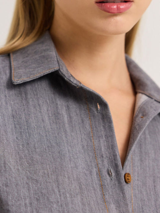 Mini Shirt Dress Grey