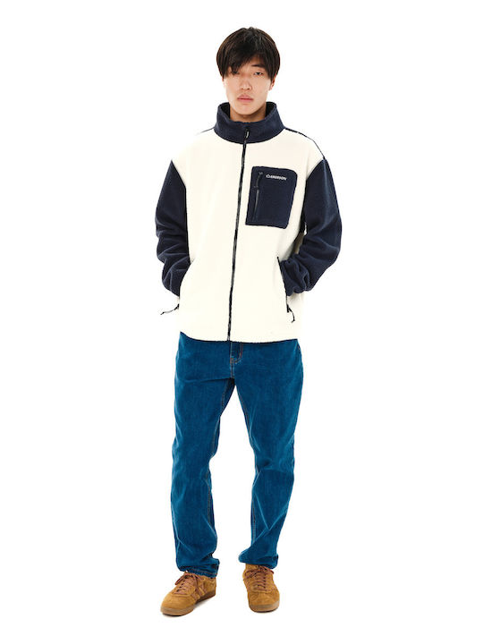 Ανδρική Ζακέτα Fleece Off White/dusky Blue
