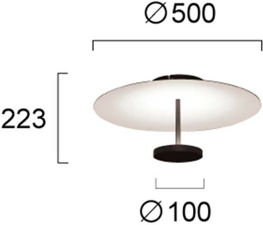 Viokef Deckenleuchte 50 cm Schwarz mit Integrierter LED