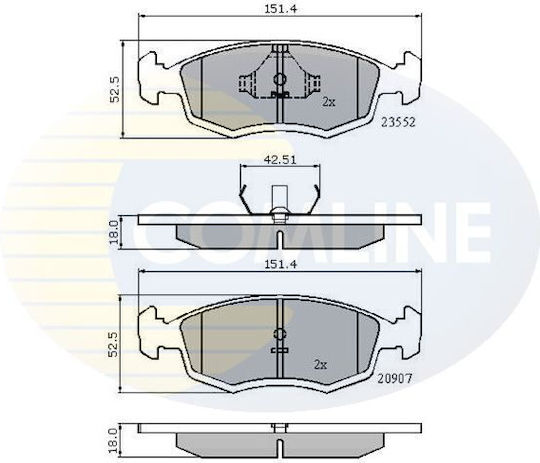 Front Brake Pads Fiat Palio Punto 1.8 Hgt Strada Fiat Doblo Cargo Bp235520-11368