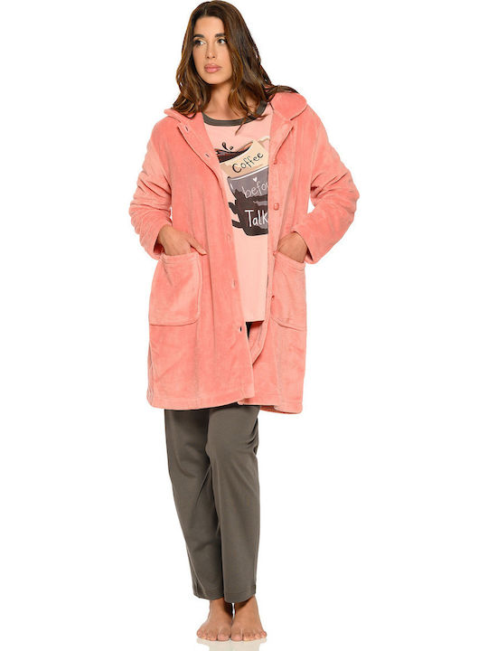 Clio Lingerie Winter Women's Pink Pyjama Set