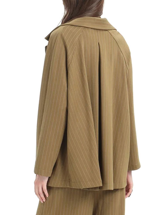 MY T Langer Damenblazer in Khaki