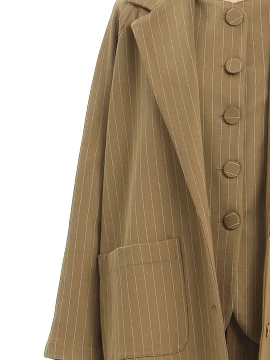 MY T Langer Damenblazer in Khaki