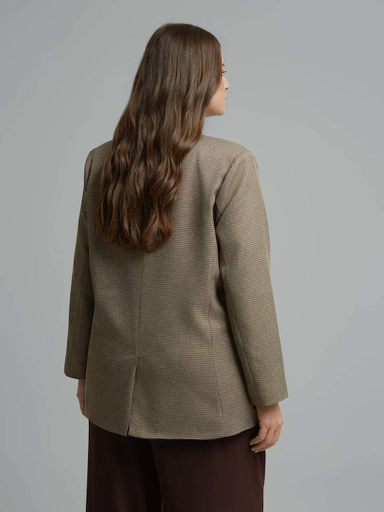 Mat Fashion Дамско Сако Кафяво 8603.4026.N-brown