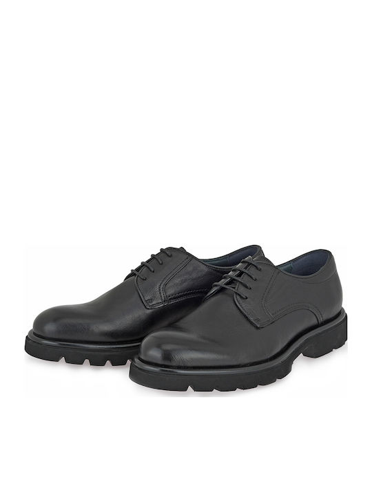 Schwarze Leder-Herrenschnürschuhe