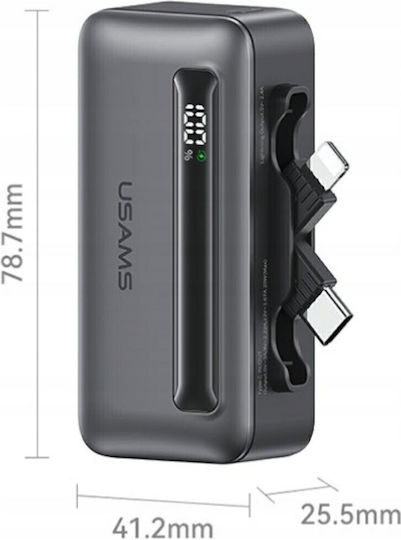 Usams CD233 Baterie Externă 5000mAh 20W cu Port USB-C Livrarea Energiei Argintiu