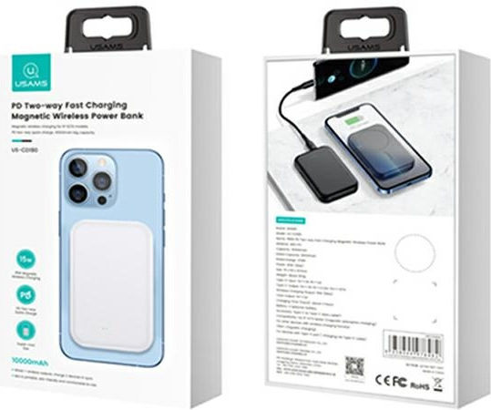 Usams PB66 Powerbank 10000mAh MagSafe 10000mAh Power Delivery Λευκό